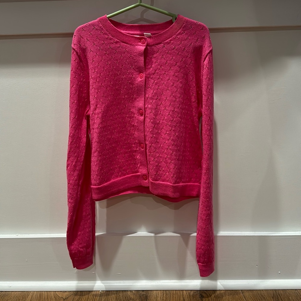 NWT Gap eyelet button up cardigan Sz L (10)